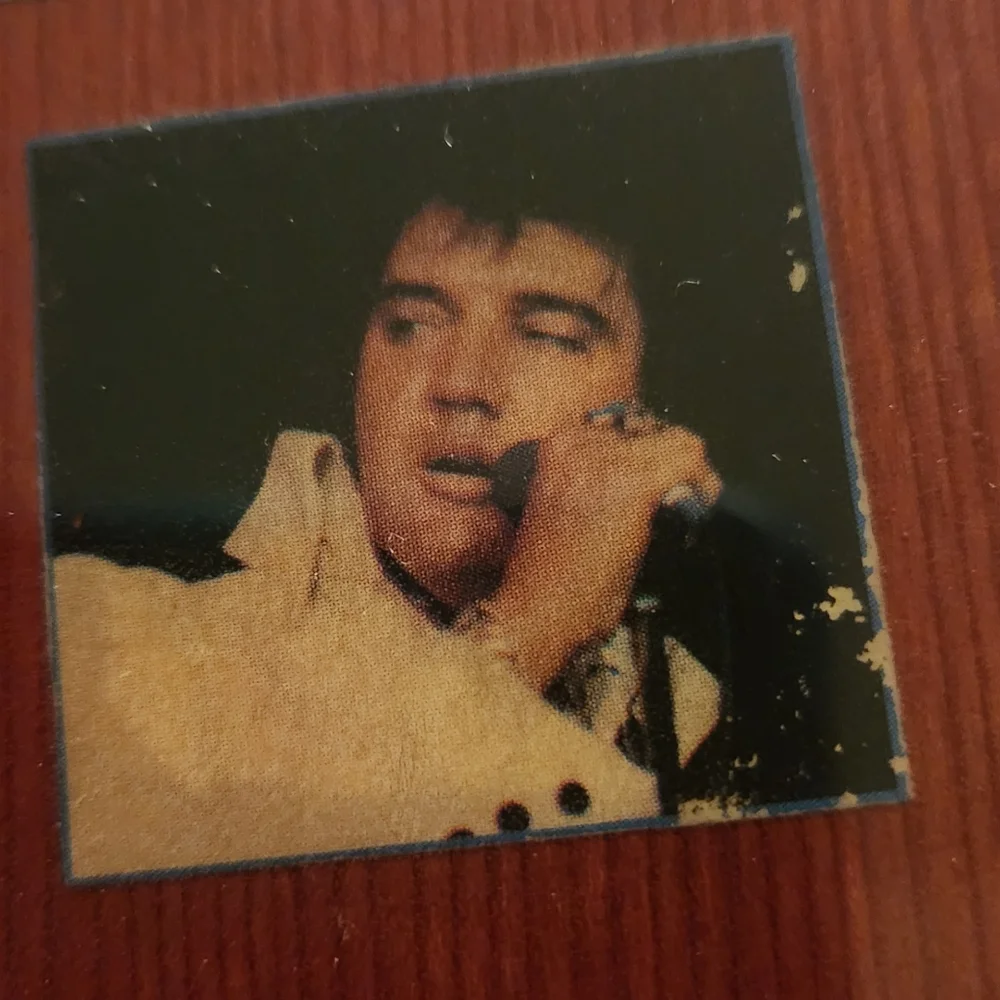 Vintage Elvis Presley Lacquered Wood Wall Clock 11.25x13.25x5/8th